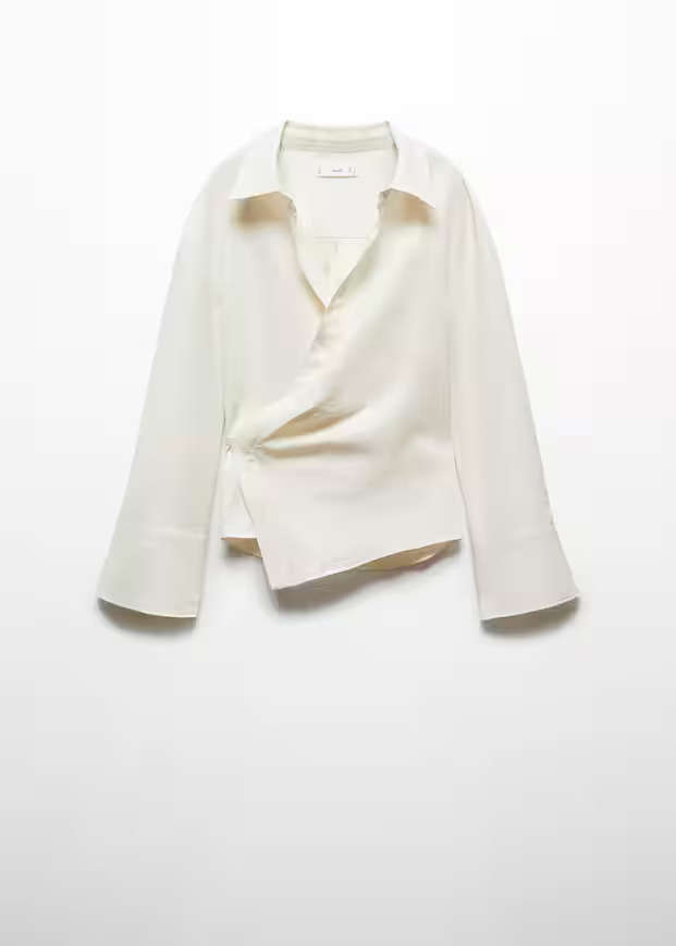 camisa cruzada mango