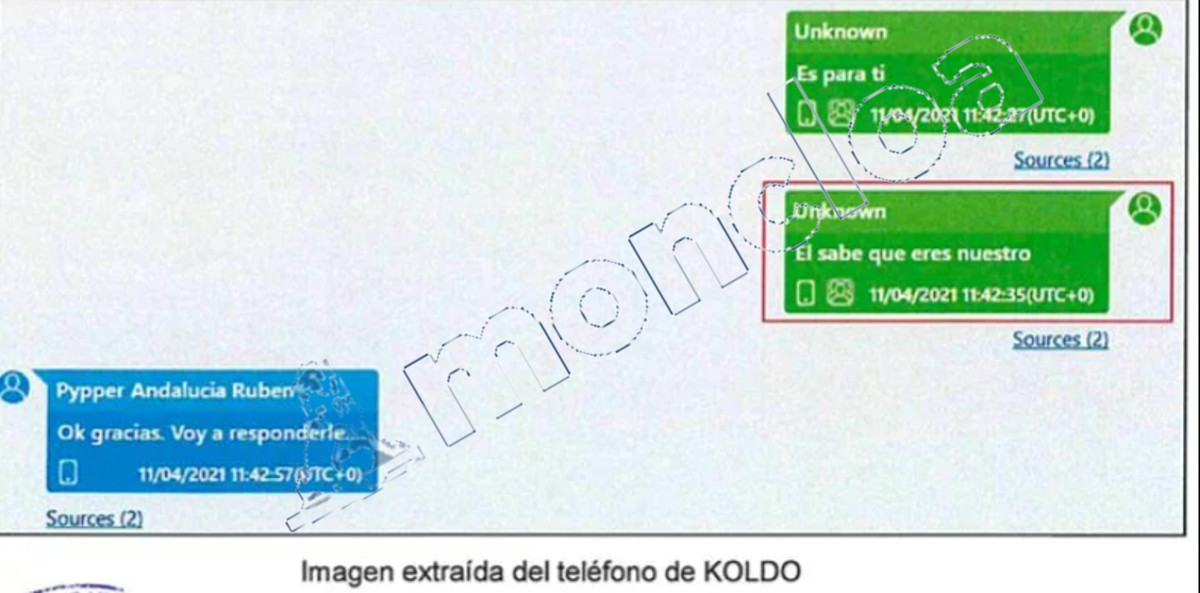 Imagen extraída del móvil de Koldo García Izaguirre, el exasesor del exministro Ábalos