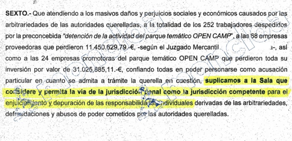 El informe de quiebra apunta directamente a personas físicas y jurídicas ajenas a Open Camp, que queda exculpada