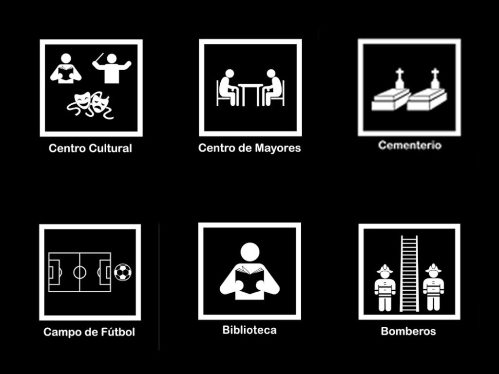 Ejemplo de los pictogramas que propone CERMI en los edificios y servicios públicos y que el PSOE  quiere que haya en Majadahonda.