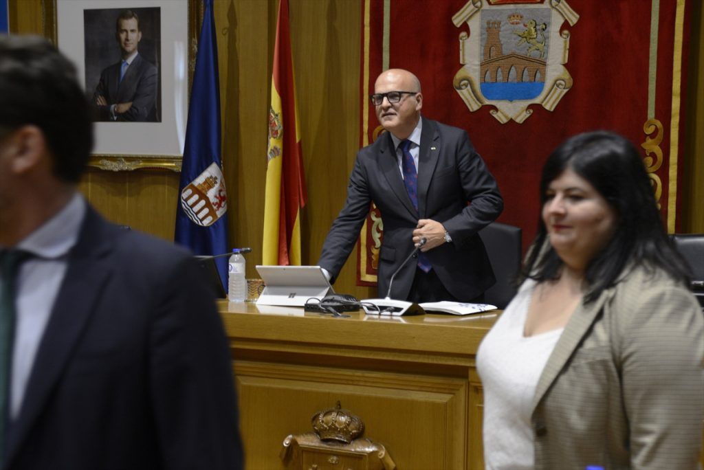 Manuel Baltar durante su último pleno como presidente de la Diputación de Ourense, a 12 de julio de 2023.