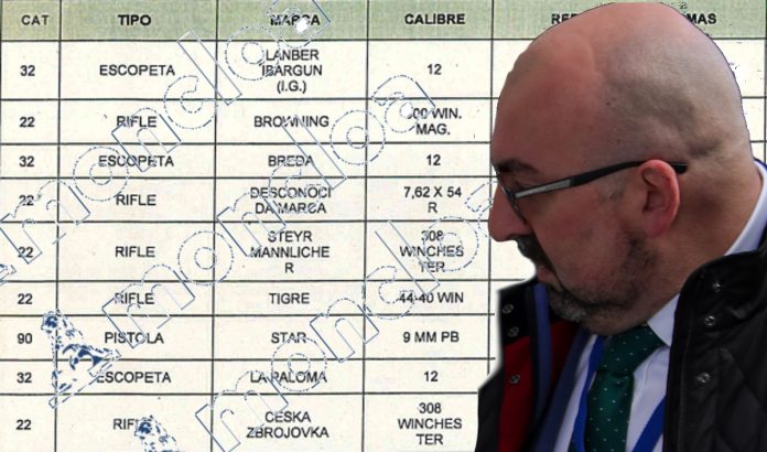 Sumario del caso Koldo muestra las armas intervenidas al exasesor de Ábalos