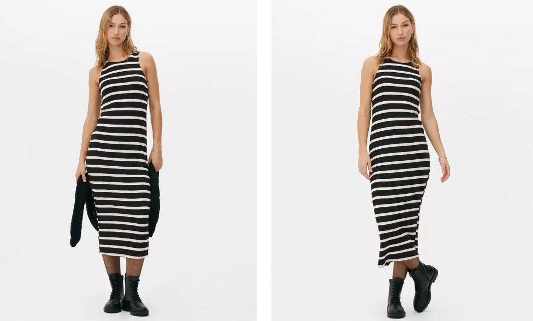 vestido midi rayas