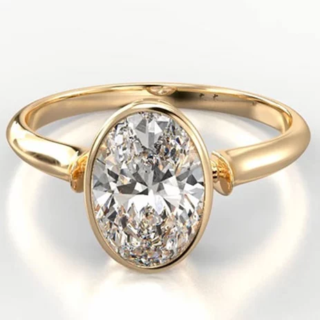 Diamantes de Corte Ovalado en Anillos de Compromiso: Lo Más Destacado para Ver en 2024 2 Moncloa Anillo de compromiso bisel solitario para ovalo Moncloa