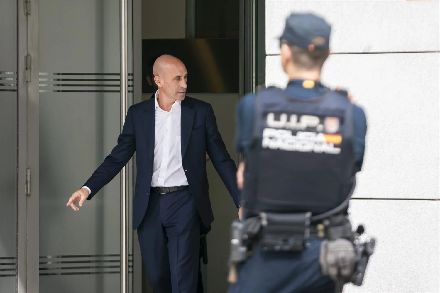 Luis Rubiales durante una comparecencia en el juzgado. EUROPA PRESS