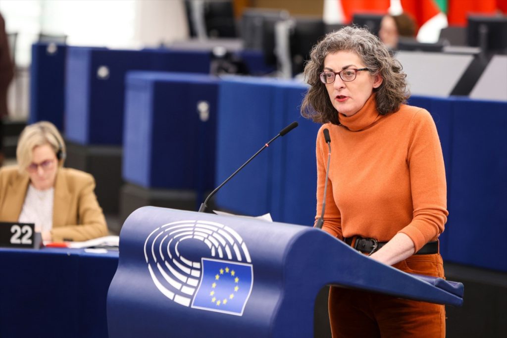 La eurodiputada de Cs Maite Pagazaurtundúa en la sede del Parlamento Europeo. Ella les  abrió las puertas del Parlamento Europeo. 