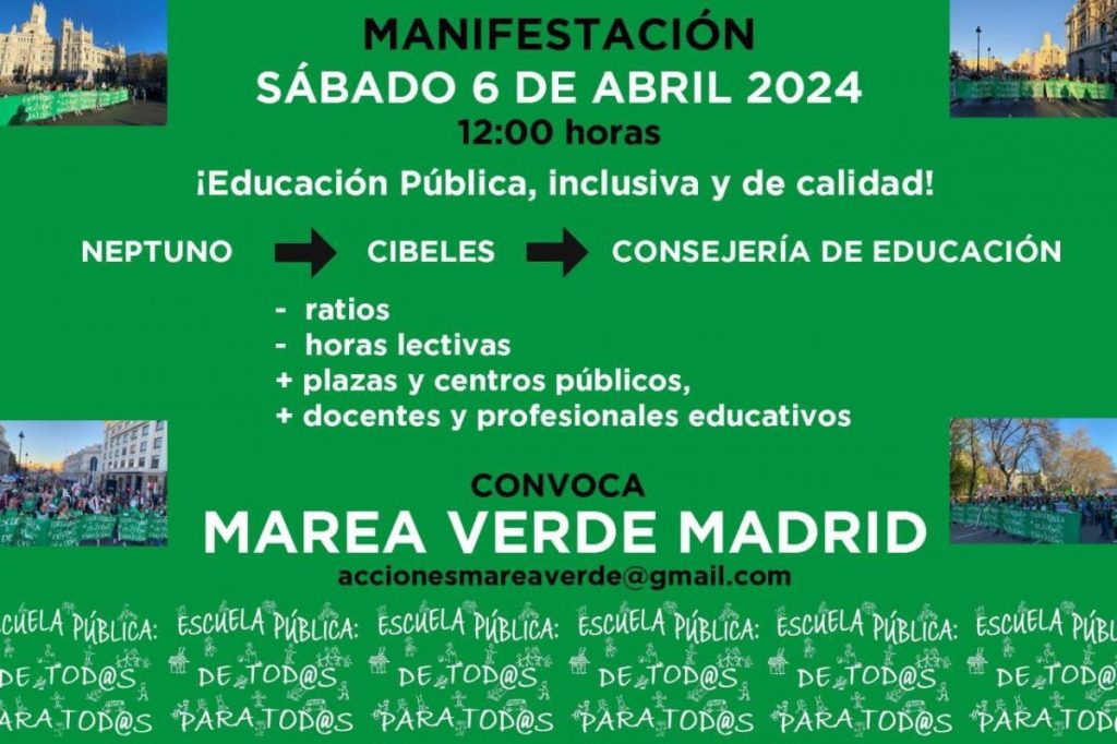 Los profesores madrileños retoman este sábado la Marea Verde. | Foto: Marea Verde