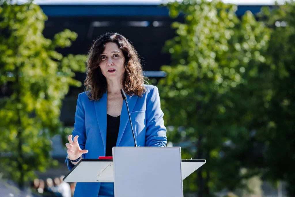 EuropaPress 5889409 presidenta comunidad madrid isabel diaz ayuso interviene presentacion Moncloa