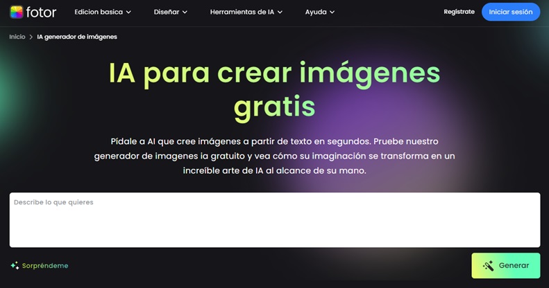 Desata tu potencial creativo con las herramientas de edición de fotos y capacidades de generación de imágenes IA 1 Moncloa Fotor. Crear imagenes con IA Moncloa