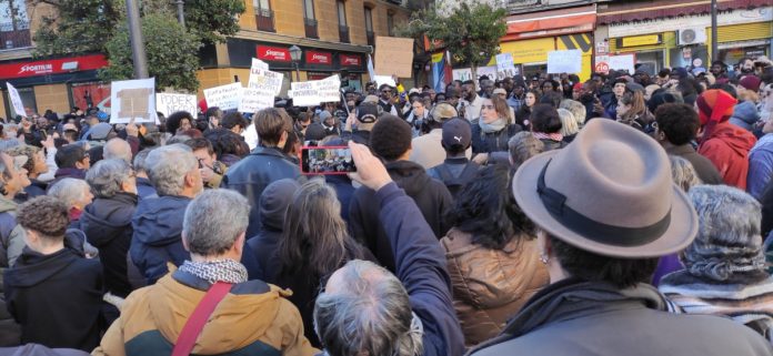 Los policías se quejan del discurso que hubo en la concentración celebrada en Lavapiés con asistencia de unas 350 personas.