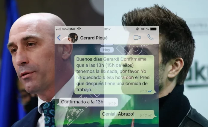 Luis Rubiales y Gerard Piqué.