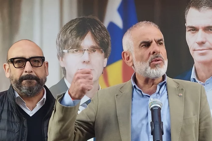Carlos Carrizosa junto a Jordi Cañas, candidatos de Cs a la Generalitat y al Parlamento Europeo, respectivamente