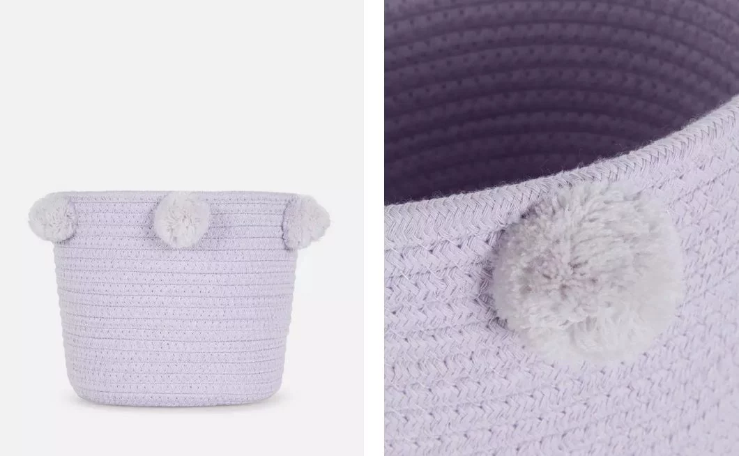 cesta tejida pompon