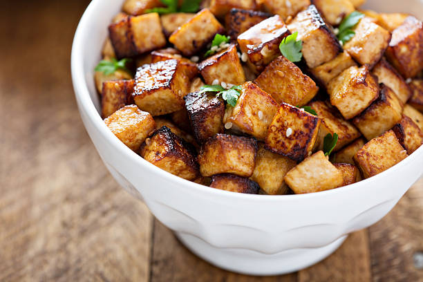 Tofu Marinado en freidora de aire