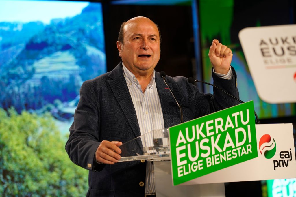 Andoni Ortuzar, líder del PNV, en el inicio de campaña del PNV