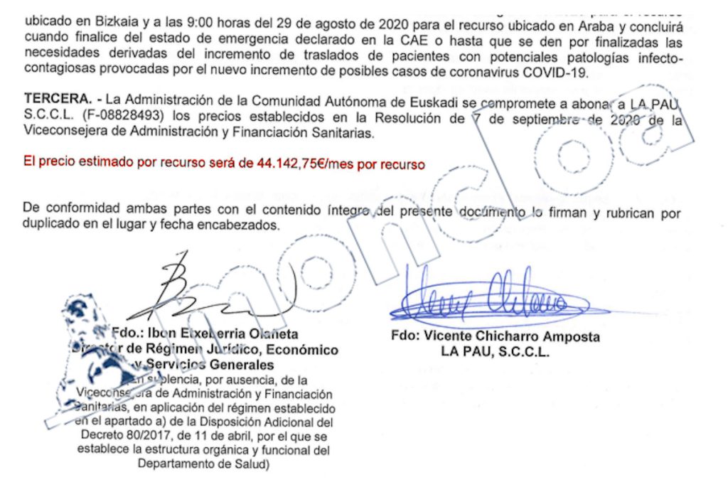 La firma del pacto entre Etxeberría y La Pau SCCL pone contra las cuerdas al PNV