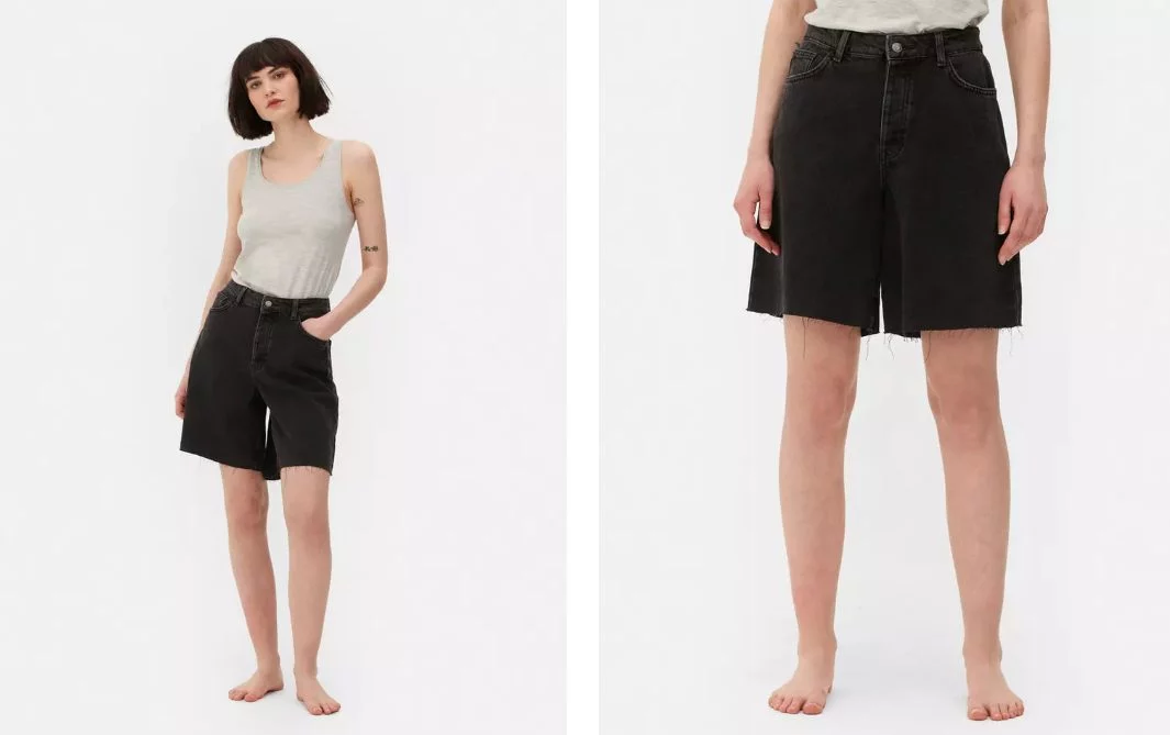 bermudas vaqueras negras