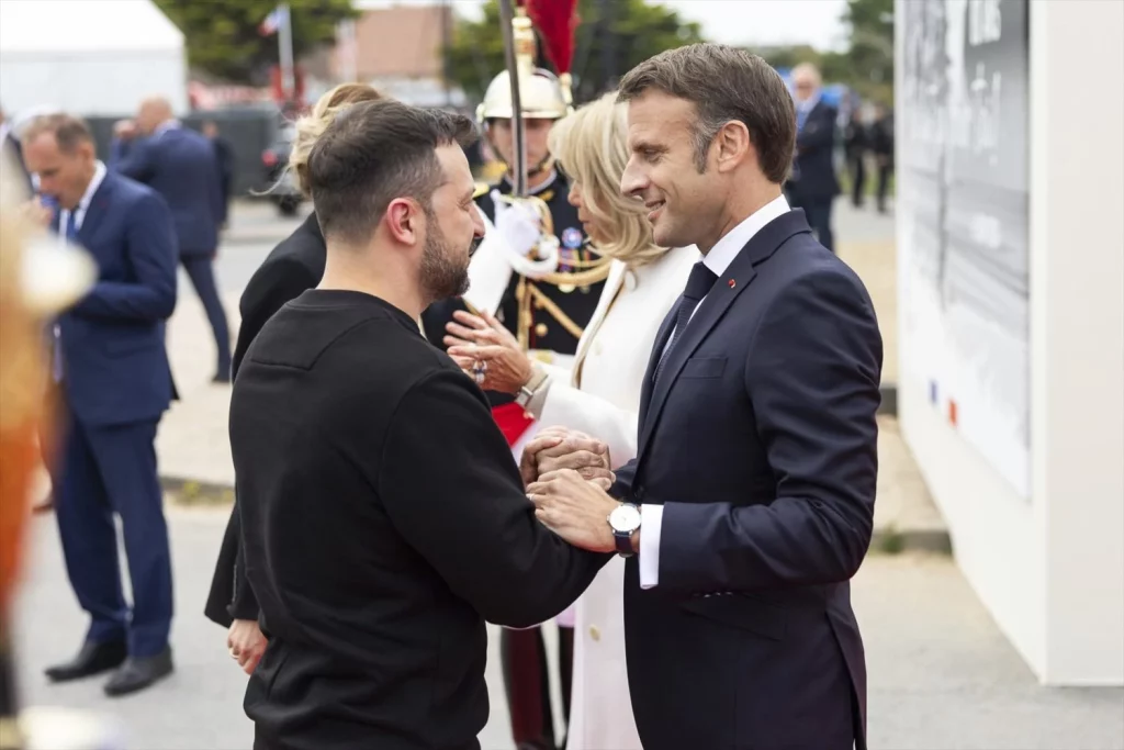 EuropaPress 6013902 june 2024 saint laurent sur mer normandy france ukrainian president Moncloa