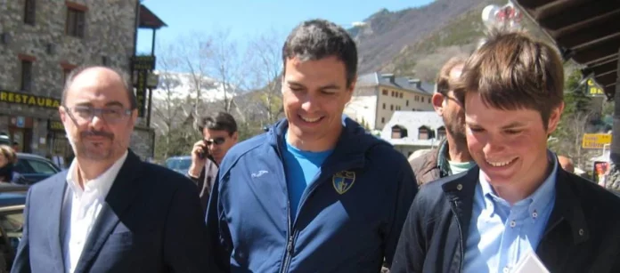 De izda a dcha, Lambán, Pedro Sánchez y Félix Jordán/PSOE