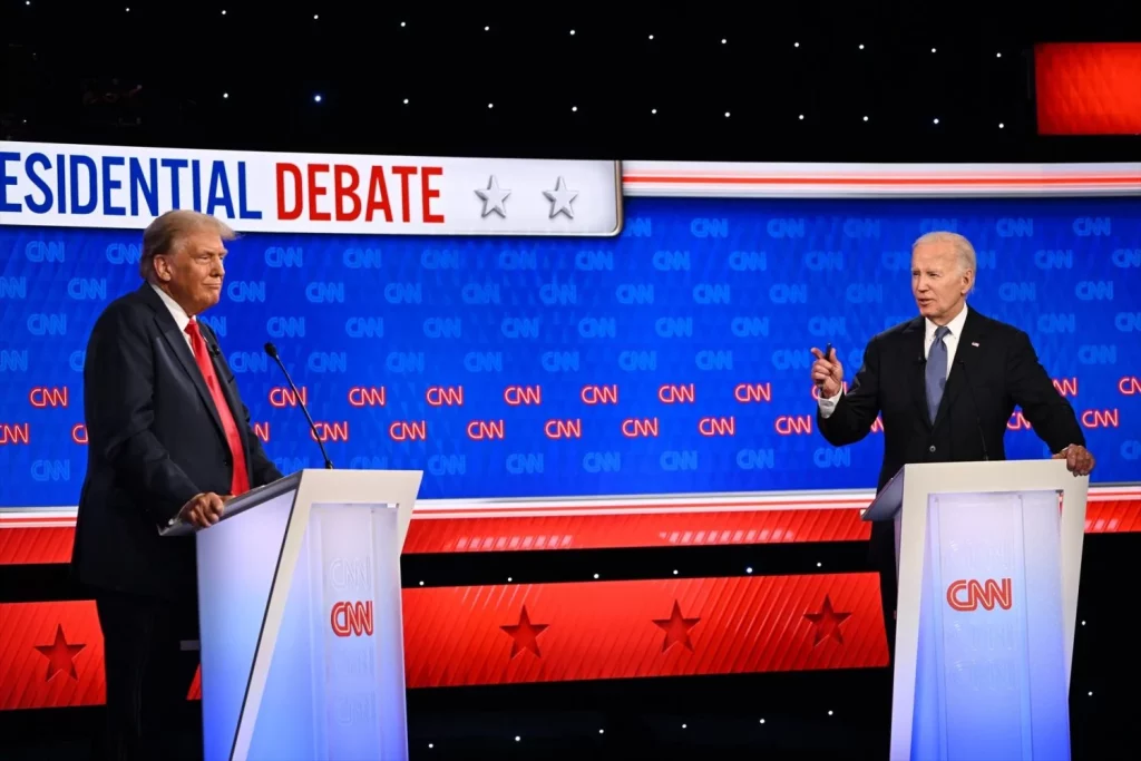 Donald Trump en debate con Biden