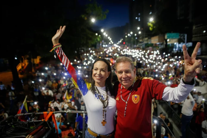 María Corina Machado y Edmundo González, opositores al régimen de Maduro.