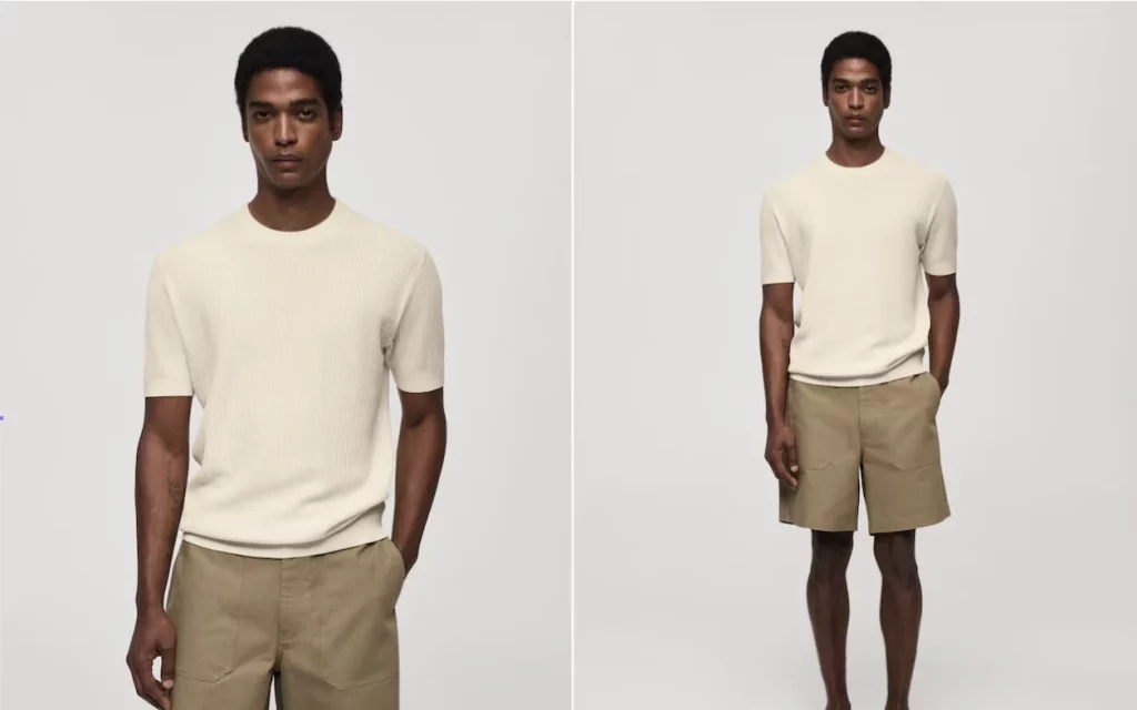 Mango arrasa con unas bermudas color salmón que son la sensación del verano 2 Moncloa camisetablanca mango3 Moncloa