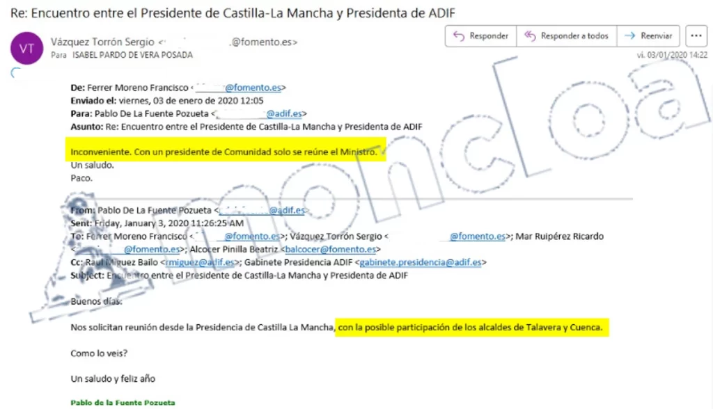 Ábalos vetó a ADIF para reunirse con García-Page: «Sólo un ministro se reúne con el presidente» 1 Moncloa inconvenienteee Moncloa