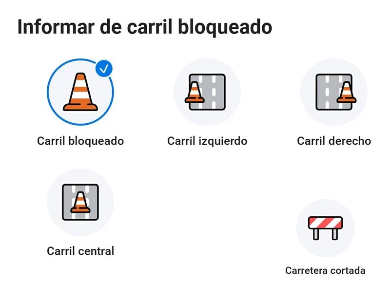CARRIL BLOQUEADO Y CARRETERA CORTADA