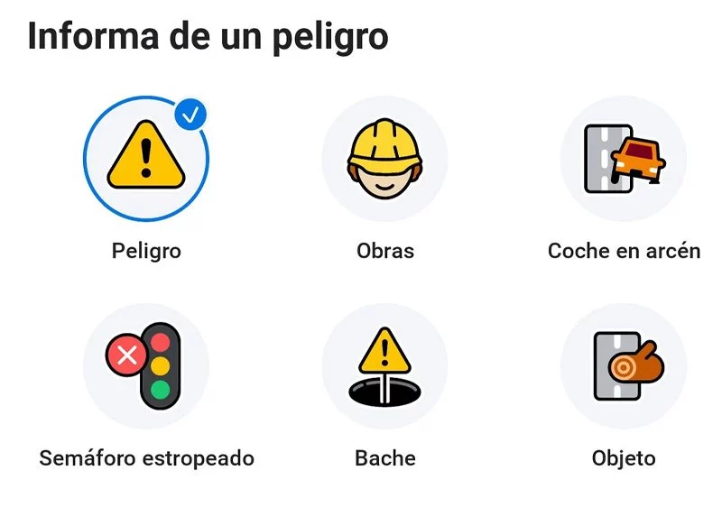 EMOJIS PARA INFORMAR DE PELIGROS EN WAZE