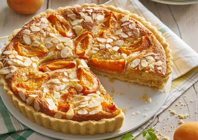 Receta de una deliciosa tarta de albaricoques con almendras