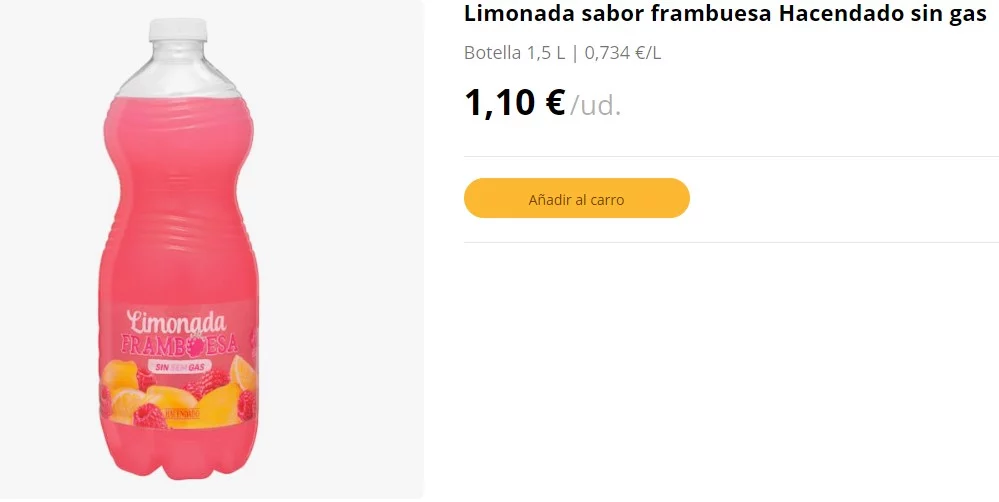 Mercadona lo vuelve a hacer: limonada de frambuesa sin gas a 1 euro que se vende como pan caliente 1 Moncloa El secreto del éxito: calidad y precio en Mercadona