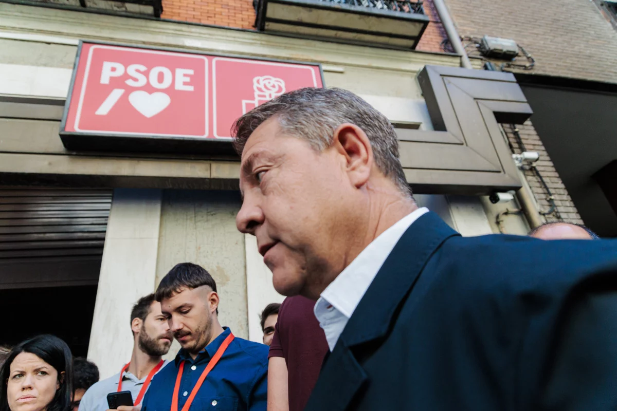 Emiliano García-Page, presidente de Castilla-La Mancha, a su llegada al Comité Federal del PSOE