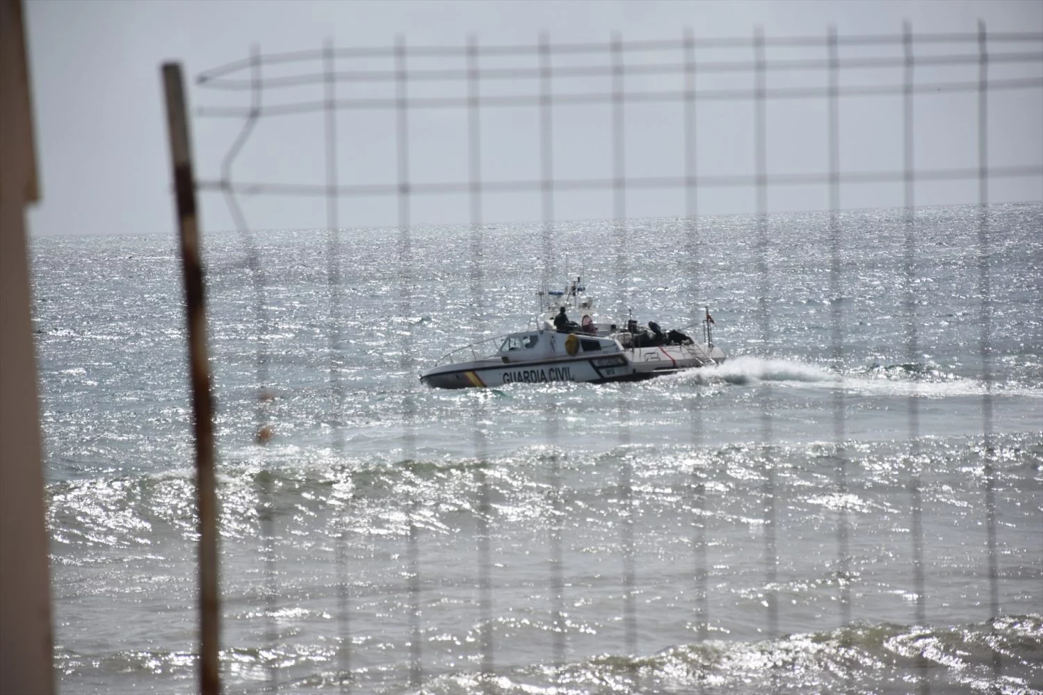 Una patrulla marítima de la Guardia Civil en la frontera del Tarajal, a 15 de septiembre de 2024