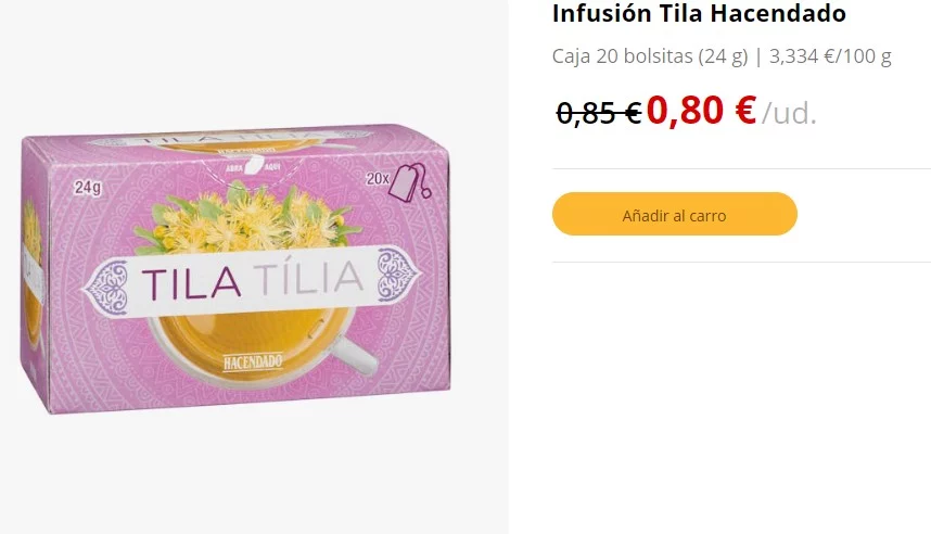 Mercadona tiene en oferta la infusión que combate el estrés y la tensión 1 Moncloa Mercadona y su oferta de la infusión de tila
