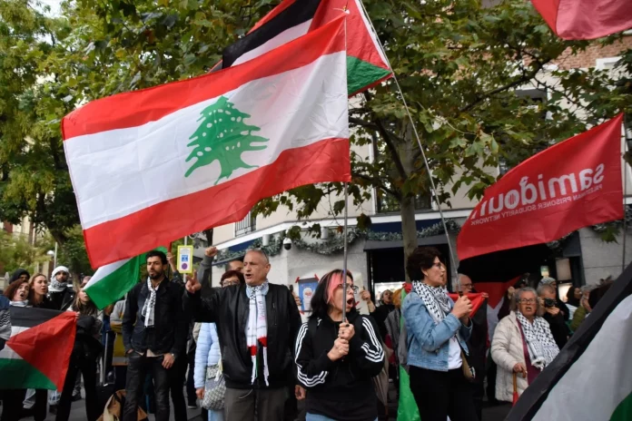 Manifestación del 7 de octubre en Madrid propalestina que son apoyados por UNRWA