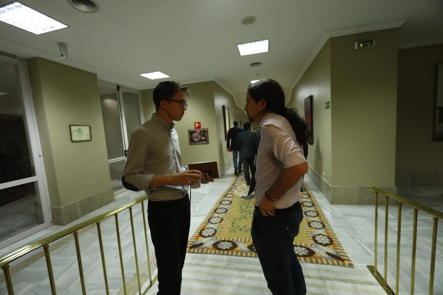Iñigo Errejón y Pablo Iglesias en el Congreso de los Diputados.
