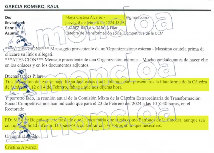 Begoña Gómez se sirvió de una asesora de La Moncloa para sus fines privados