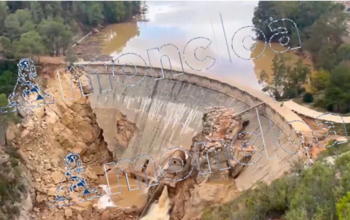 La presa de Buseo, en emergencia 2, tras el desbordamiento por los estribos