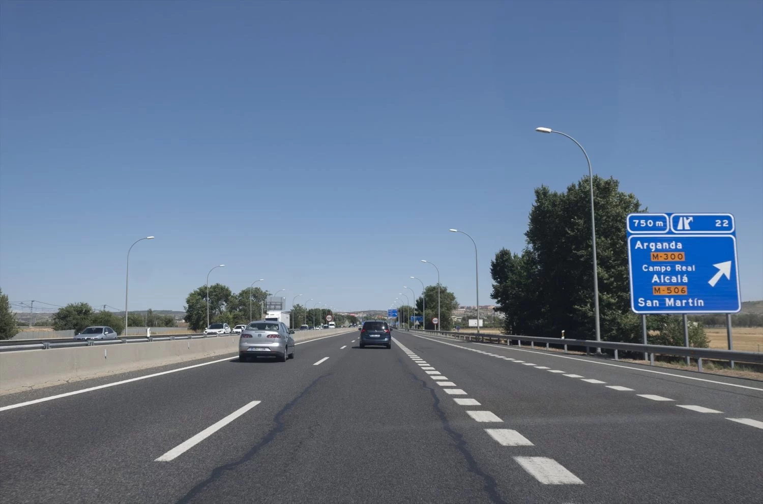 La autovía A-3, en dirección Arganda del Rey, el día que arranca la operación salida de agosto 2021, a 30 de julio de 2021, en Madrid, (España)