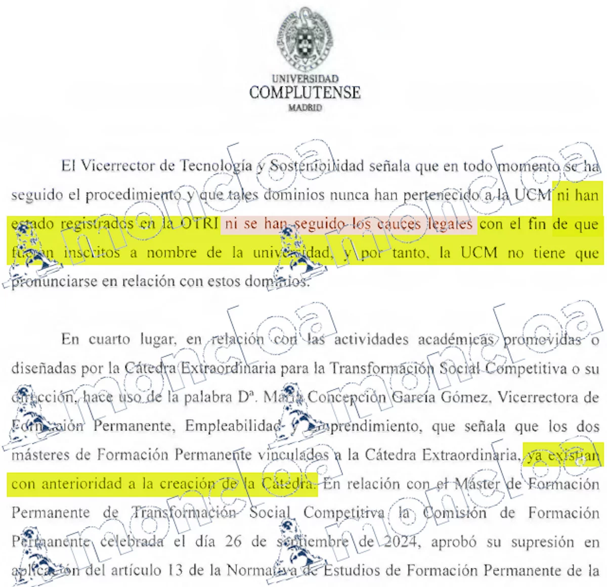 El codirector de la cátedra de Begoña Gómez propuso devolver los 36.750 € de ingresos netos para la UCM 4 Moncloa La Cátedra de Begoña Gómez no siguió los cauces legales, pero sí cumplió con el procedimiento