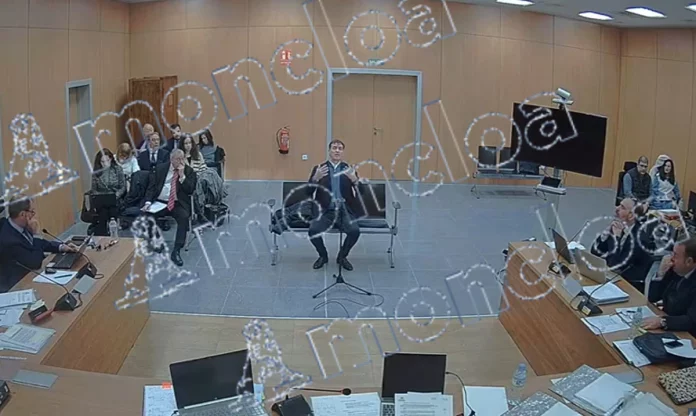 David Sánchez en el juzgado declarando.