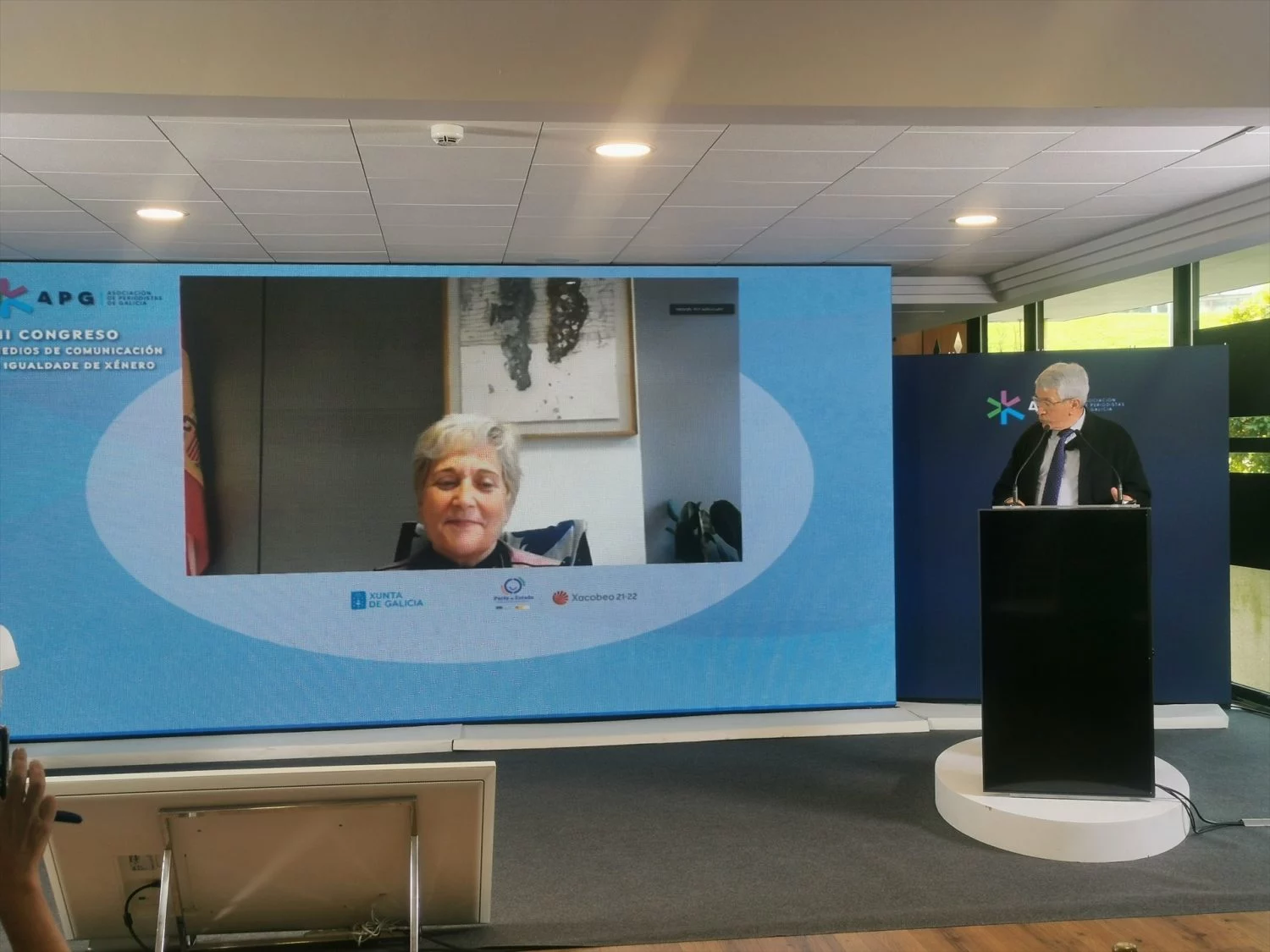 La jueza de la Audiencia Nacional María Tardón en el III Congreso Medios de Comunicación e Igualdade, organizado por la Asociación de Periodistas de Galicia (Fuente: Agencias)