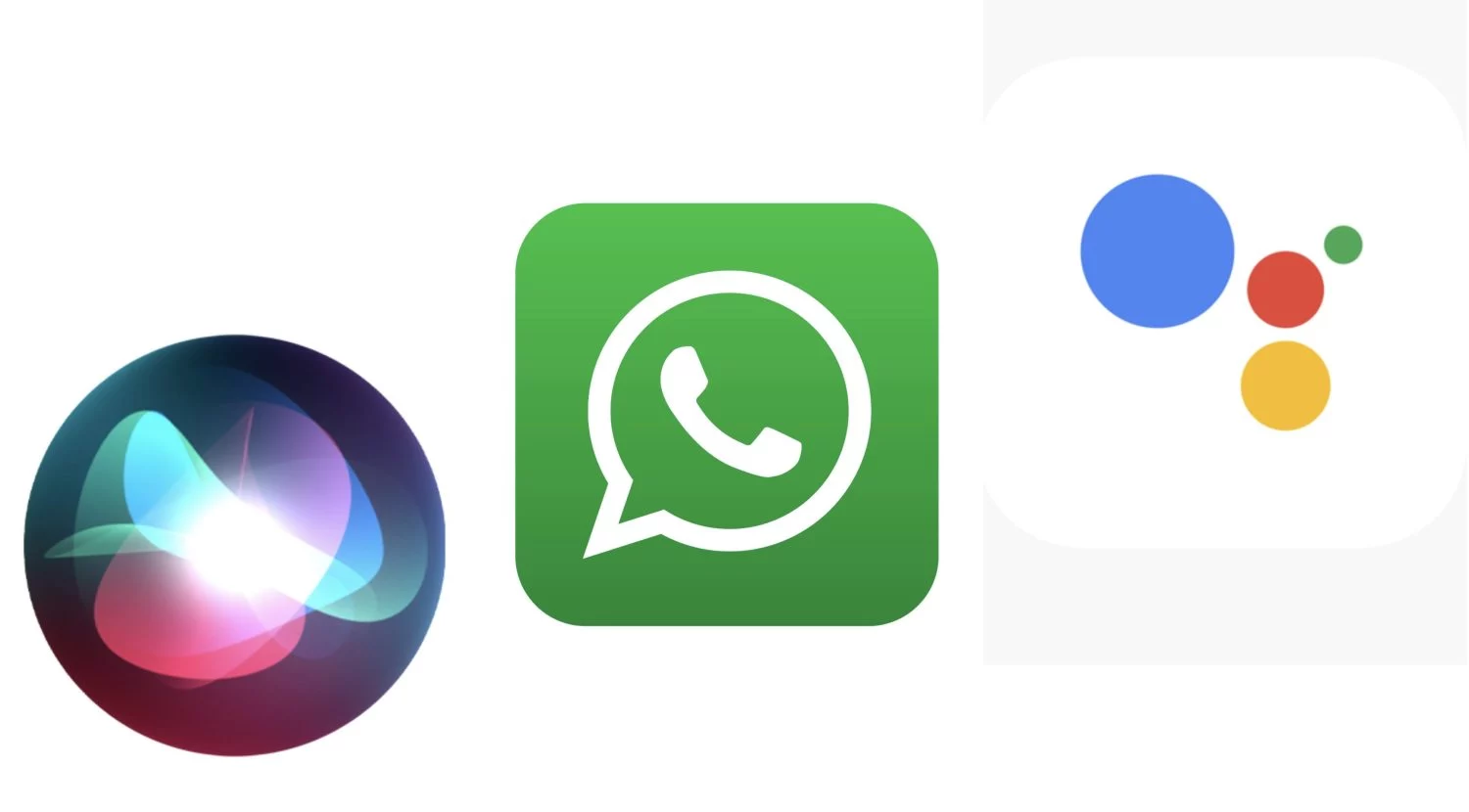 Siri, Whatssap y google Assistant
