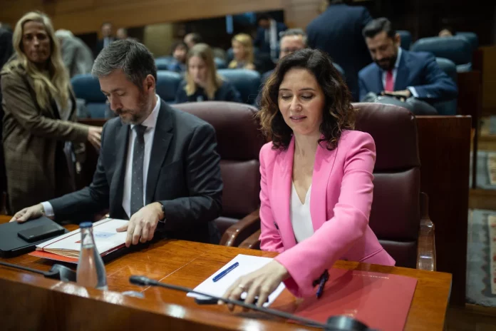 Isabel Díaz Ayuso, presidenta de la Comunidad de Madrid y freno del PSM de Óscar López