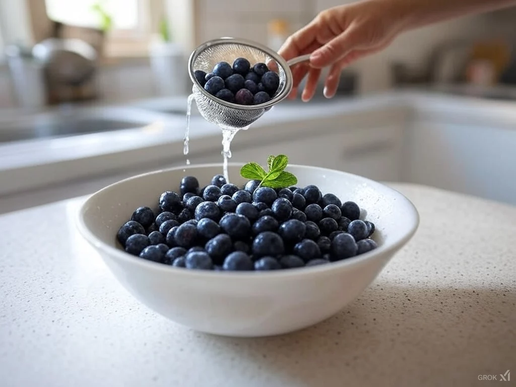 Adiós pesticidas, la mejor forma de limpiar arándanos no es con agua 1 Moncloa ¿POR QUÉ EL AGUA SOLA NO ES SUFICIENTE?