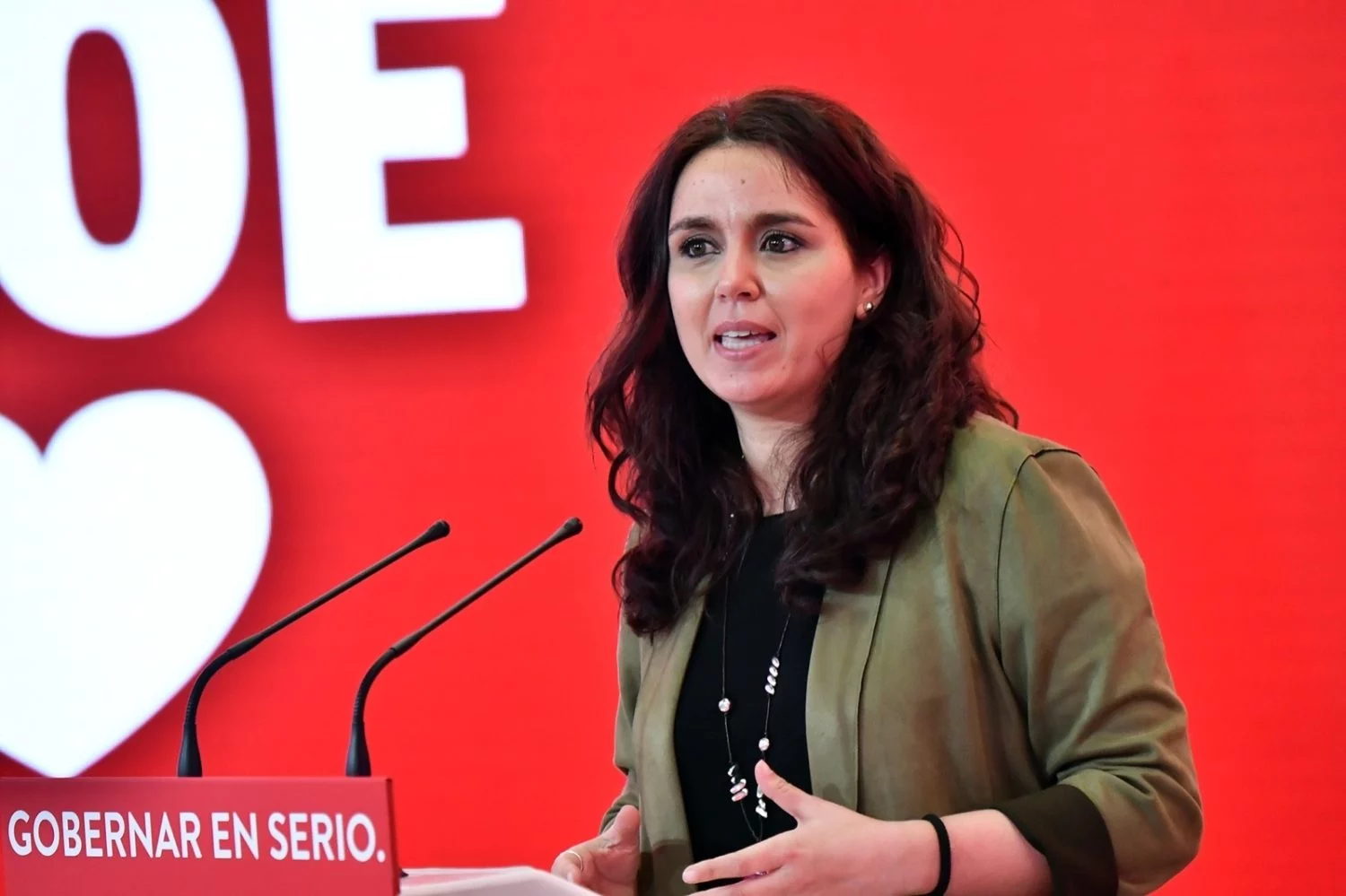 La directora de campaña del PSOE-M a las elecciones del 4 de mayo y 'numero 6' de la lista, Mónica Carazo, durante la presentación de la campaña en la sede de Ferraz (Fuente: Agencias)