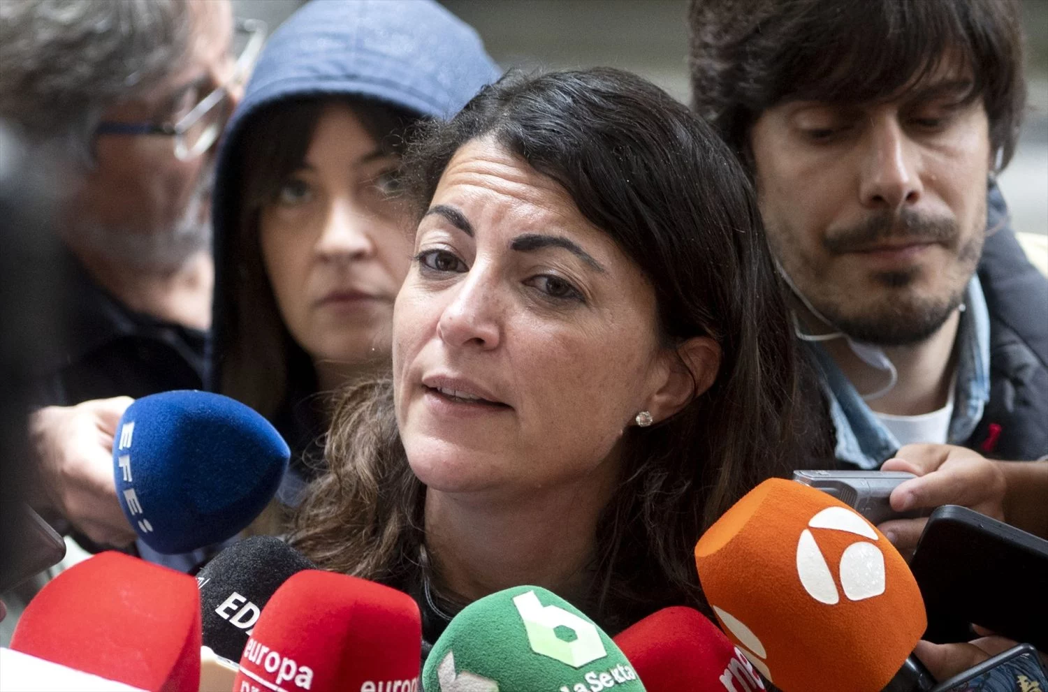 La ex dirigente de Vox Macarena Olona ofrece declaraciones a los medios en el Ministerio del Interior, a 7 de junio de 2023, en Madrid (Fuente: Agencias)
