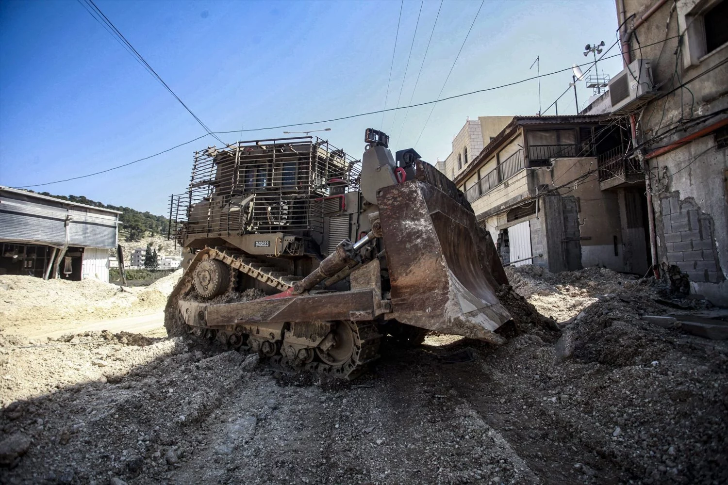 Excavadoras israelíes en el campo de refugiados palestino de Nur Shams (Fuente: Europa Press)