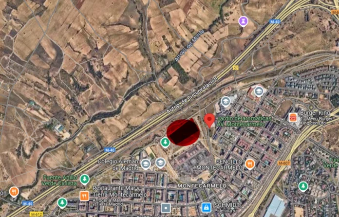 La propuesta del Ayuntamiento de Madrid al megacantón de Montecarmelo | Fuente: Google Maps