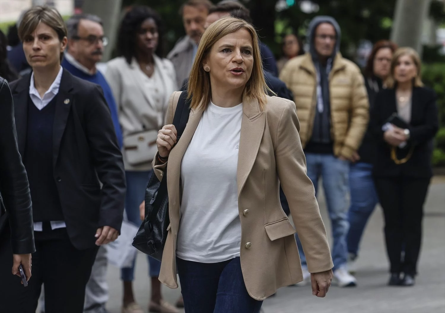 Pilar Bernabé acudiendo a declarar por la DANA. EUROPA PRESS